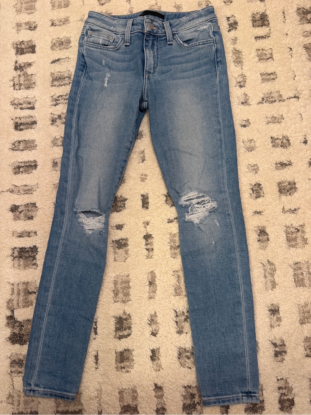 Joe's Jeans Medium Blue Distressed Skinny Jeans